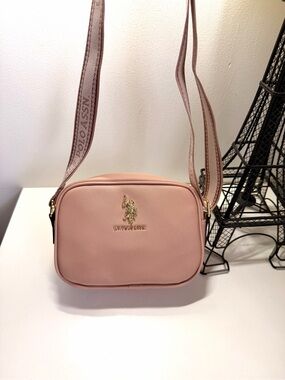 U.S. Polo Assn. Dusty Pink Crossbody Bag with Gold Logo